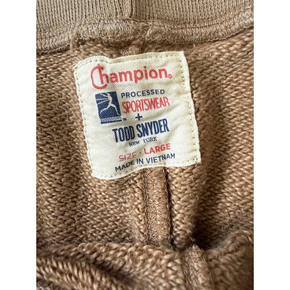 Champion x Todd Snyder Men's Cotton Terry Jogger Sweatpants Sz L Tan Lounge - Picture 3 of 7